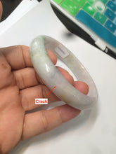 Load image into Gallery viewer, 59mm certified 100% natural green/purple/yellow jadeite jade bangle AD88-7516