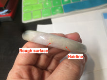 Load image into Gallery viewer, 55.7mm Certified type A 100% Natural sunny green/purple chubby round cut Jadeite bangle N83-8922