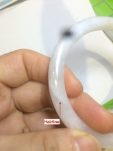 Load image into Gallery viewer, 57mm certificated Type A 100% Natural light green /yellow round cut Jadeite Jade bangle x60-9026