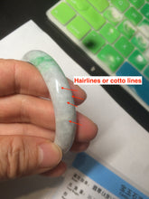 Load image into Gallery viewer, 50mm Certified Type A 100% Natural sunny green/white Jadeite Jade bangle AF60-0755
