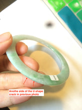 Load image into Gallery viewer, 53.7mm certificated Type A 100% Natural sunny green Jadeite Jade bangle A82-4958