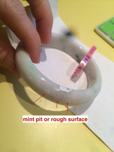 Load image into Gallery viewer, Certified 58.5mm Type A 100% Natural green/white  jadeite jade bangle R33-7587