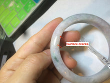 Load image into Gallery viewer, 55.5mm Certified 100% natural Type A green/purple/red (福禄寿)jadeite jade bangle U90-0518