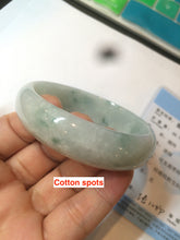 Load image into Gallery viewer, 52mm certified type A100% Natural green white oval Jadeite Jade bangle H148-1034