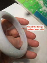 Load image into Gallery viewer, 55.5mm Certified Type A 100% Natural light green/white Jadeite Jade bangle AM58-4204