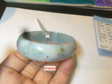 Load image into Gallery viewer, 51.5mm certified 100% natural Type A green/yellow oval jadeite jade bangle S30-1037