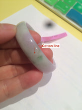 Load image into Gallery viewer, 47.4mm certified Type A 100% Natural light sunny green/purple thin Jadeite Jade bangle Z51-3201