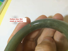 Load image into Gallery viewer, 51.3mm Certified 100% Natural oily dark green nephrite Jade bangle N80-6570