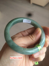 Load image into Gallery viewer, 54.6mm certified type A 100% Natural dark green/brown Jadeite Jade bangle Z87-7247