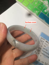 Load image into Gallery viewer, 52mm Certified 100% natural Type A light green/purple oval jadeite jade bangle N109-2828