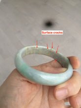 Load image into Gallery viewer, 50.5mm Certified Type A 100% Natural sunny green/purple oval Jadeite Jade bangle AT1-0683