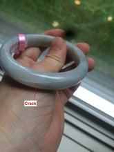 Load image into Gallery viewer, 57.9mm certified Type A 100% Natural light green/purple Jadeite Jade bangle AB39-3905