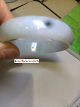 Load image into Gallery viewer, 52.4mm certified Type A 100% Natural light green/white/purple thin Jadeite Jade bangle Z98-7327