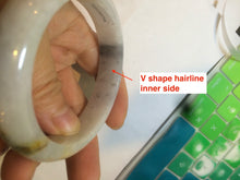 Load image into Gallery viewer, 53.5mm 100% natural Type A white/yellow/black jadeite jade bangle U83-3744