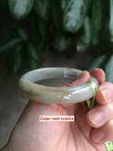 Load image into Gallery viewer, 54.7mm certified 100% natural type yellow/green jadeite jade bangle Z92-8520