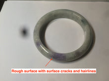 Load image into Gallery viewer, 53.8mm 100% natural Type A light green/purple jadeite jade bangle C49-2210