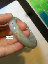 Load image into Gallery viewer, 53.2mm certified type A 100% Natural green/yellow/purple/gray Jadeite Jade bangle G109-3537