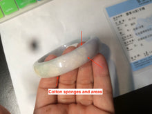 Load image into Gallery viewer, 53mm Certified type A 100% Natural light green purple oval jadeite jade bangle AD70-2162