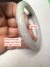 Load image into Gallery viewer, 57mm Certified type A 100% Natural sunny green/purple/white round cut Jadeite Jade bangle W71-6536