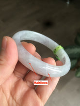 Load image into Gallery viewer, 57.1mm certified 100% natural icy green/white jadeite jade bangle AH30-5700