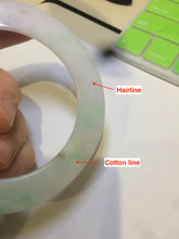 Load image into Gallery viewer, 55.5mm Certified Type A 100% Natural sunny green/purple/red (福禄寿) thin Jadeite Jade bangle U67-1443