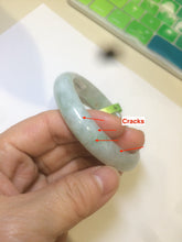 Load image into Gallery viewer, 53mm certificated Type A 100% Natural light green/yellow/purple Jadeite Jade bangle L106-2747