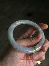 Load image into Gallery viewer, 55mm 100% natural certified light green/purple round cut jadeite jade bangle U18-1151