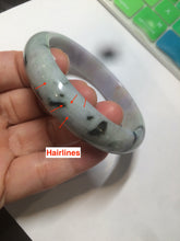 Load image into Gallery viewer, 58.6mm 100% natural type A certified light green/purple/red (FU LU SHOU, 福禄寿) jadeite jade bangle AQ3-0726