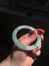 Load image into Gallery viewer, 52mm Certified Type A 100% Natural super watery green flat style Jadeite bangle L110-0036