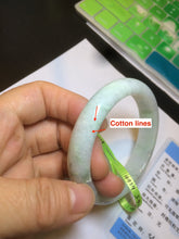 Load image into Gallery viewer, 54.6mm certified type A 100% Natural green/white Jadeite Jade bangle L129-4939