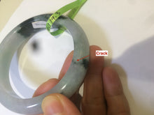 Load image into Gallery viewer, 58.5mm certificated Type A 100% Natural green/white Jadeite Jade bangle L86-1287