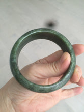 Load image into Gallery viewer, 60.5mm 100% Natural dark green/black nephrite Jade(碧玉)  bangle HF17