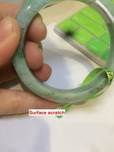 Load image into Gallery viewer, 53.6mm Certified Type A 100% Natural sunny apple green Jadeite Jade bangle AE5-2745