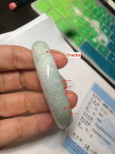 Load image into Gallery viewer, 53.5mm Certified type A 100% Natural light green oval jadeite jade bangle AD87-1032