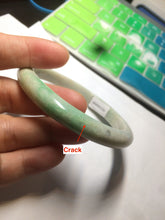 Load image into Gallery viewer, 59.5mm Certified Type A 100% Natural sunny green/yellow Jadeite Jade bangle D53-2599