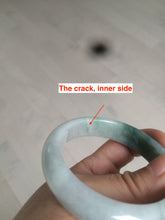 Load image into Gallery viewer, 53mm Certified Type A 100% Natural light green white Jadeite Jade bangle H151-1005