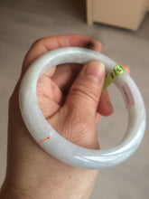 Load image into Gallery viewer, 57.7mm certificated type A 100% Natural light green/white Jadeite Jade bangle R70-0274