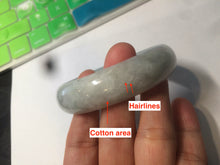 Load image into Gallery viewer, 51.5mm certified type A 100% Natural light green white oval Jadeite Jade bangle AQ6-9925