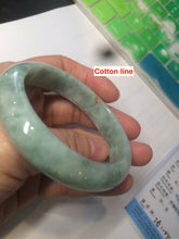 Load image into Gallery viewer, 52.5mm Certified Type A 100% Natural green/gray oval Jadeite Jade  bangle U124-7143
