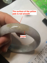Load image into Gallery viewer, 54.5mm Certified Type A 100% Natural white/green/purple/yellow (FU LU SHOU) Jadeite Jade bangle AF63-9783