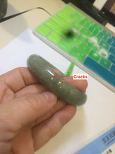 Load image into Gallery viewer, 54.5mm Certified Type A 100% Natural green oval Jadeite Jade bangle L105-2899
