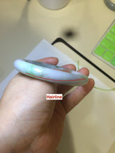 Load image into Gallery viewer, 56mm 100% natural certified sunny green/white/purple round cut jadeite jade bangle R54-4815