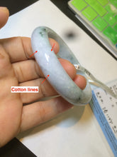 Load image into Gallery viewer, 56mm certificated Type A 100% Natural light green/purple Jadeite Jade bangle L126-9559