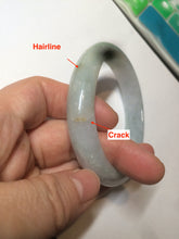 Load image into Gallery viewer, 57mm Certificated Type A 100% Natural green/white oval jadeite jade bangle D89-7164