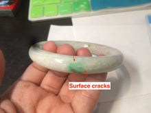 Load image into Gallery viewer, 55.7mm Certified type A 100% Natural sunny green/purple chubby round cut Jadeite bangle N83-8922