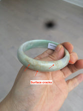 Load image into Gallery viewer, 50.5mm Certified Type A 100% Natural sunny green/purple oval Jadeite Jade bangle AT1-0683