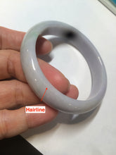 Load image into Gallery viewer, 53.2mm 100% natural type A certified light green/purple jadeite jade bangle AQ4-0733