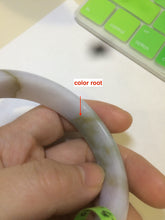 Load image into Gallery viewer, 55mm Certified 100% natural Type A green/purplejadeite jade bangle R77-2597