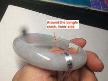 Load image into Gallery viewer, 53.4mm 100% natural certified light green/white/light purple jadeite jade bangle A72-0984