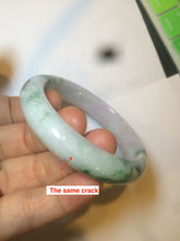 Load image into Gallery viewer, 53.6mm certified 100% natural Type A sunny green purple white jadeite jade bangle AS21-4141
